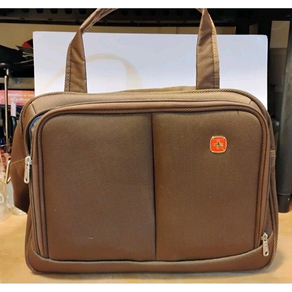 Wenger SwissGear Laptop Briefcase Messenger Bag Brown Ballistic Nylon Tech Offic